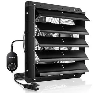 VEVOR 20 in Shutter Exhaust Fan with Speed Controller Wall Mount for Shed