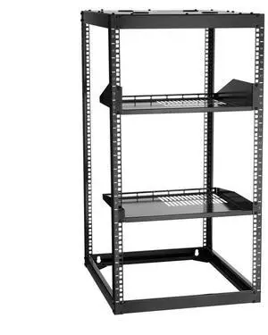 VEVOR 20U Open Frame Network Rack Wall Mounted Server Rack 4 Post with Shelves