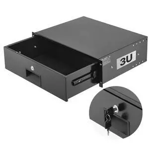 VEVOR 3U Rack Mount Drawer 50 lbs Lockable Drawer for 19 in Server Rack Cabinet