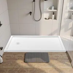 VEVOR Shower Pan 60 L x 32 W Single Threshold Shower Base Left Drain Location