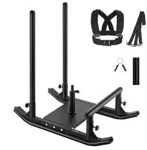 Weight Power Pull Push Sled Workout Fitness Strength Speed Training Sled Black