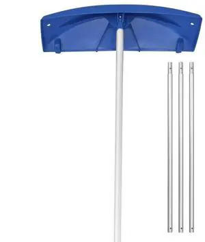 VEVOR 3.8-18.2 ft Snow Roof Rake 24 in Plastic Blade with Wheels Lightweight
