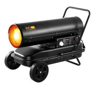 VEVOR 125000 BTU Forced Air Kerosene Diesel Space Heater with Wheels Black