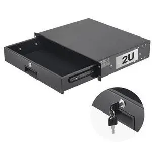 VEVOR 2U Rack Mount Drawer 50 lbs Lockable Drawer for 19 in Server Rack Cabinet