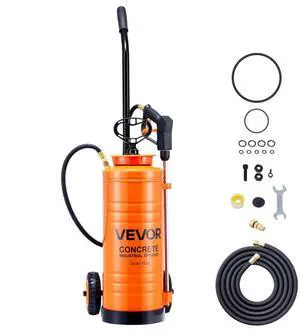 VEVOR Stainless Steel Industrial Sprayer with Cart 3.5 Gal Hand Pump Sprayer