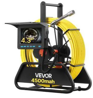 VEVOR Sewer Camera 66ft 4.3-inch Drain Inspection Camera IP68 Waterproof 6 LEDS