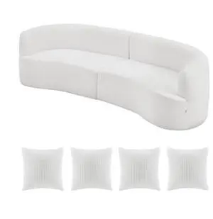 VEVOR 112 in Curved Modular Sofa Modern Luxury Sectional Couch with 4 Pillows