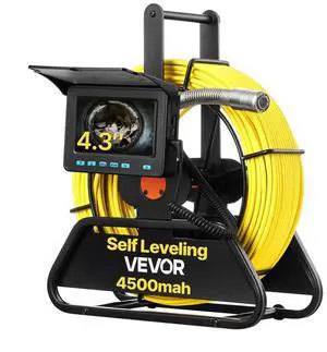 VEVOR Sewer Camera 164 ft Self-Leveling Drain Inspection Camera 4.3" HD Screen
