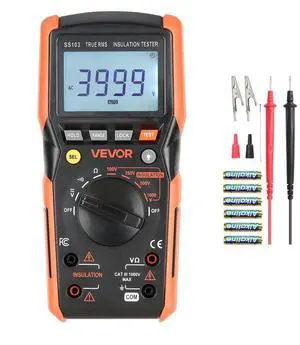 VEVOR Digital Multimeter 4000 Counts Tester for Voltage Resistance Continuity
