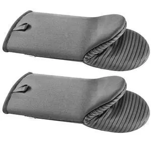 VEVOR Oven Mitts with Silicone Grip 500 Heat-Resistant Kitchen Oven Mitts 2 Pcs