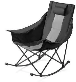 VEVOR Heated Camping Chair 3 Heating Settings  Folding Rocker Chair Heavy Duty