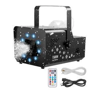 VEVOR Handheld Hanging Snow Machine with Lights 1500W Remote & DMX512 Control