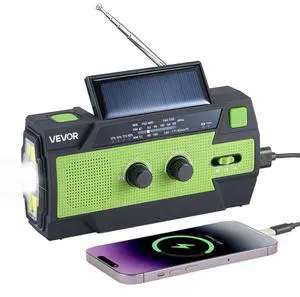 VEVOR Emergency Weather Radio Solar Hand Crank Emergency Radio 4000mAh Battery