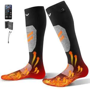 VEVOR Electric Heated Socks 5000mAh S Size Rechargeable Heated Socks for Hiking
