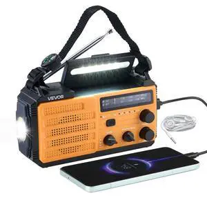 VEVOR Emergency Weather Radio Solar Hand Crank Emergency Radio 8000mAh Battery