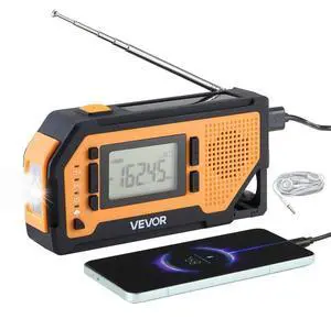 VEVOR Emergency Weather Radio Solar Hand Crank Emergency Radio 2000mAh Battery