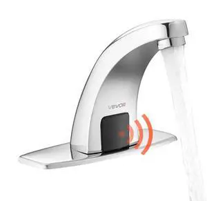 VEVOR Touchless Bathroom Sink Faucet Motion Sensor Chrome Plated 9/16