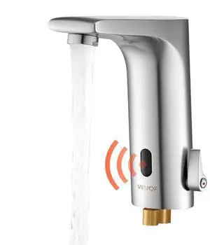 VEVOR Touchless Bathroom Sink Faucet Single Handle Brushed Nickel 9/16in Pipe