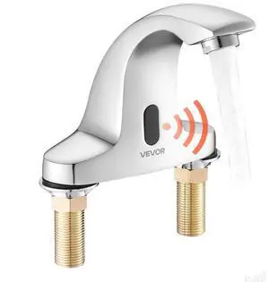 VEVOR Touchless Bathroom Sink Faucet Cold Water Chrome Plated 9/16in Pipe
