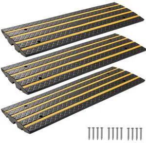 VEVOR 3 Pcs Driveway Rubber Curb Ramp 33069 lbs 2.6 in Rise Threshold Ramp