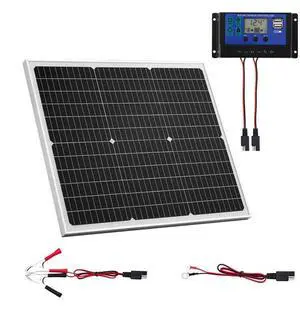 VEVOR Solar Battery Trickle Charger Maintainer Kit 50W 12V with MPPT Controller