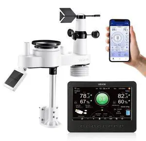7-in-1 Wi-Fi Weather Station with 7-Inch TFT Display Wireless Outdoor Sensor