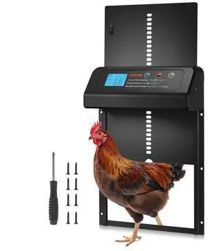 VEVOR Battery Powered Automatic Chicken Coop Door with Timer Anti-Pinch Design