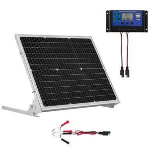 VEVOR Solar Battery Trickle Charger Kit 50W 12V with Upgraded MPPT Controller
