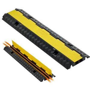 VEVOR Cable Protector Ramp Rubber Cord Cover 22000 lbs/axle Capacity 2 Channel