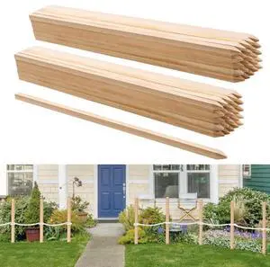Wooden Garden Stakes 50Pcs 36x0.75x0.75 in Sturdy Fir Wood Survey Grading Stakes