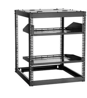 VEVOR 12U Open Frame Network Rack Wall Mounted Server Rack 4 Post with Shelves