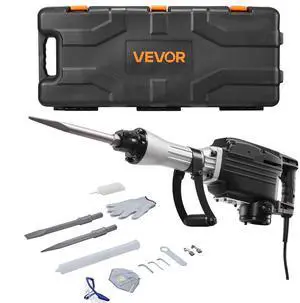 VEVOR Demolition Jack Hammer Electric Concrete Breaker 2800 W 1200 BPM 2 Chisels