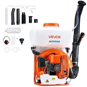 VEVOR Backpack Fogger Sprayer, 63CC 3HP Engine, Gas Powered Fogger Sprayer with 4 Gallon Tank, Powder and Liquid Mister Duster System for Effective Fleas Ticks Critters Control, Gardening & Farming