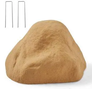 VEVOR Faux Rock Cover, Outdoor Fake Rock Well Pump Cover, Realistic Natural Texture, Lightweight & Weather-Resistant Polyresin Artificial Boulder for Landscaping Garden Yard Décor, Sand, Small Size
