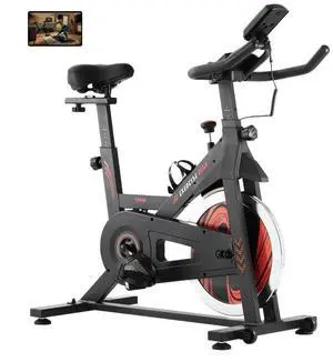 VEVOR Exercise Bike, Adjustable Stationary Bike, Indoor Cycling Bike for Home Cardio, Workout Bike with Silent Belt Drive, Comfortable Seat Cushion, LCD Monitor, and Heavy Flywheel