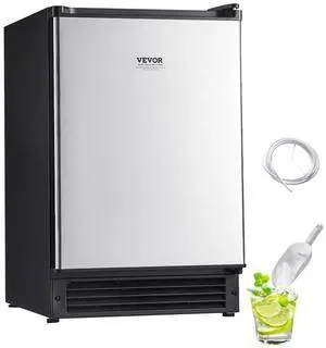 VEVOR Undercounter Built-in Ice Maker, 15 Lbs/Day Under Counter Ice Maker Machine with Reversible Door Stainless Steel, Freestanding Ice Maker for Commercial Home Kitchen, No Drain Required