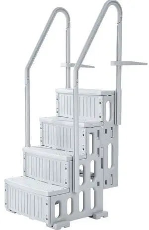 VEVOR Swimming Pool Ladder, 4-Step Double Handrails Stairs with Non-slip Heavy Duty Steps, Reliable 400 lbs Max Load Capacity, for 48-54 In Inground & Above-ground Pools of Any Decking Surface, Grey