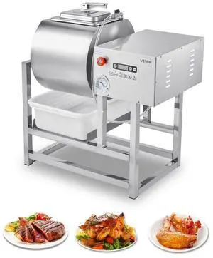 VEVOR Commercial Meat Tumbler Marinator, 40L Vacuum Tumbler Marinating Machine with Bidirectional Rotation and 3-Speed, Stainless Steel Vacuum Curing Machine for Chicken Pork Fish, Steak House