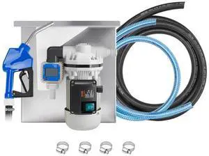 VEVOR 110V DEF Transfer Pump Kit, 8 GPM, Diaphragm Self Priming Electric Water Pump for Diesel Exhaust Fluid Urea, with Mounting Bracket Flow Meter Automatic Nozzle Hose, for Liquid Transportation