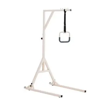 VEVOR Trapeze Bar for Bed Mobility, Height-Adjustable Bed Trapeze with 2 Casters, 350LBS Weight Capacity Heavy Duty Pull Up Trapeze Bar with Floor Stand for Elderly, Disabled, Bedridden Patients