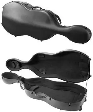 VEVOR 4/4 Full Size Cello Case, Composite Carbon Fiber, Lightweight Portable Travel Carrying Bag, with Plush Lining, Dual Shoulder Straps, Anti-Scratch, Professional Cello-Shape, for Cello, Black