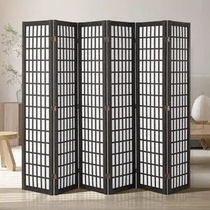 VEVOR Room Divider, 6 Panel Japanese Room Divider, Folding Privacy Screen Indoor, Portable Partition Dividers and Decoration Screens, for Room Separation, Home, Office, Restaurant & Bedroom (Black)