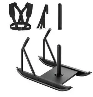 VEVOR Weight Sled, Steel Power Sled, Fitness Strength Training Sleds for Athletic Exercise Speed Improvement, Workout Fitness Equipment with Handle, Compatible with 1/2 in Weight Plates, Black