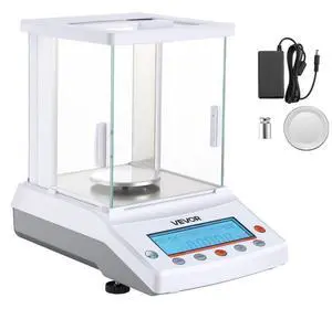 VEVOR Analytical Balance, 220 g x 0.1 mg, 0.0001 g High Precision Accuracy Lab Scale, g/oz/ct/mg 4 Units Electronic Digital Analytical Balance with Glass Draft Shield, for Laboratory Jewelry Pharmacy