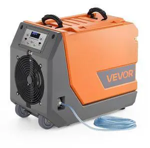 VEVOR 180 Pints Commercial Dehumidifier with Pump/Drain Hoses, Portable Crawl Space Dehumidifiers for Basement Storage Room Industrial Grade, Auto Defrost, Heavy-duty LLDPE,Foldable Handle