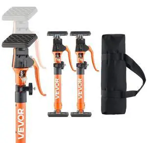 VEVOR Cabinet Jack Support Pole, 2-Pack, 15.75-23.6 Inch Steel Telescopic Quick Support Rod, Adjustable 3rd Hand System up to 220 lbs Capacity for Installing Cabinets, Lifting Drywall, Cargo Bars