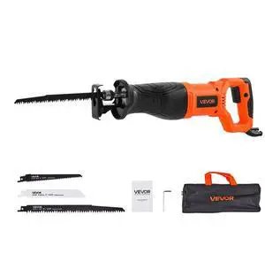 VEVOR Corded Reciprocating Saw, 120 Volt 7.5 Amp, 2800 SPM Variable Speed, 1-1/8 inch Stroke Length, Electric Reciprocating Saw with 8 Blades and Carrying Bag, for Wood, Metal, and Plastic Cutting