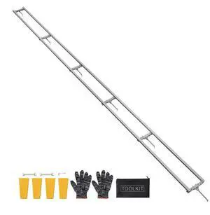VEVOR Rail Mill Guide System, 15 ft 6 Crossbar Chainsaw Mill Kits, Aluminum Saw Milling Rails System Works with Chainsaw, 4 Wedges, Adjustable Rail Milling Guide Kit for Builders Woodworkers