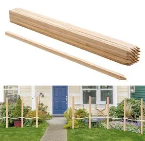 VEVOR Wooden Garden Stakes, 25 Pcs 48x0.75x0.75 in Survey Grading Stakes, Garden Ground Stake with Sharp Point, Fir Wood Plant Support Stake, Sign Posts for Silt Fence Backyard Boundaries Baselines