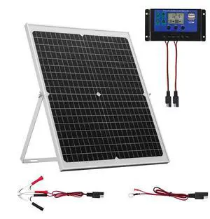 VEVOR 30W 12V Solar Panel Battery Charger, Solar Battery Trickle Charger Maintainer with Intelligent MPPT Controller & Adjustable Mount Bracket, IP67 Waterproof for Car Boat RV Motorcycle Trailer